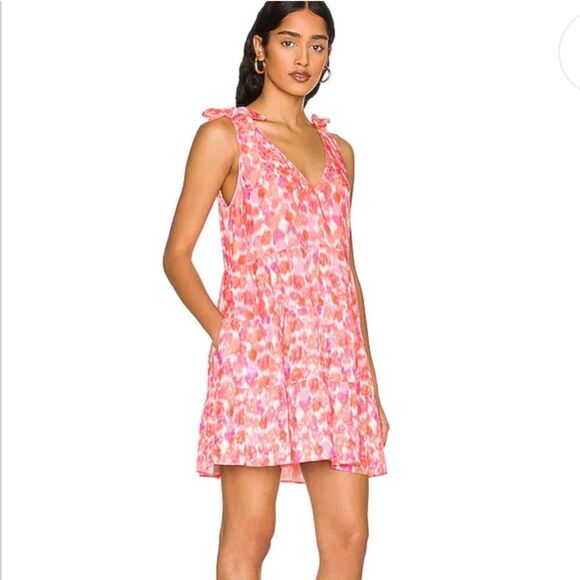 REVOLVE X Amanda Uprichard Pruitt Rosato Tiered Mini Dress Flowy SZ M Resort - Picture 3 of 16